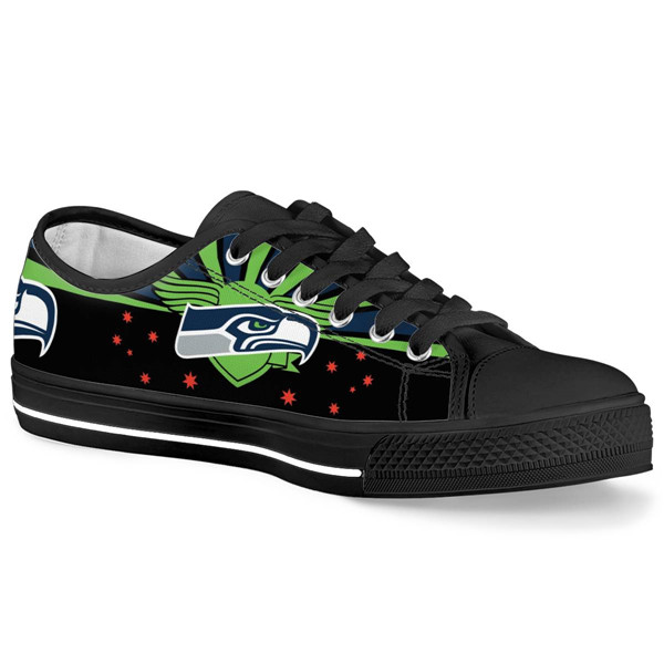 Women's Seattle Seahawks Low Top Canvas Sneakers 005 Women's Seattle Seahawks Low Top Canvas Sneakers 005